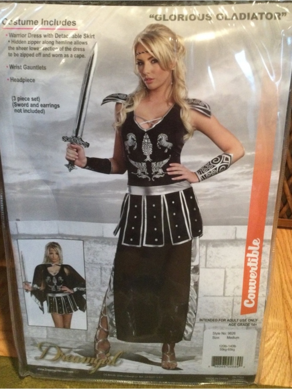 NWT “Glorious Gladiator” Halloween Costume Size M
